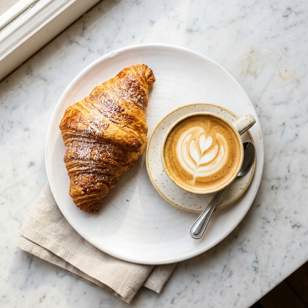 Croissant and coffee